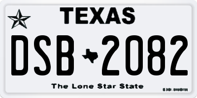 TX license plate DSB2082