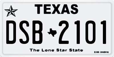 TX license plate DSB2101