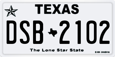 TX license plate DSB2102
