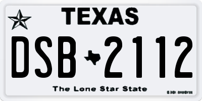 TX license plate DSB2112