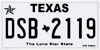 TX license plate DSB2119