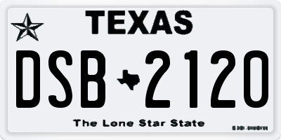 TX license plate DSB2120