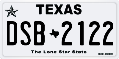 TX license plate DSB2122