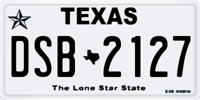 TX license plate DSB2127
