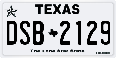 TX license plate DSB2129