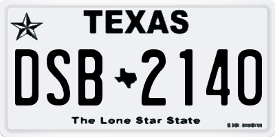TX license plate DSB2140