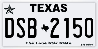TX license plate DSB2150