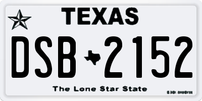 TX license plate DSB2152