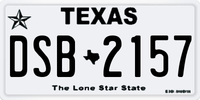 TX license plate DSB2157