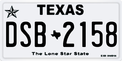 TX license plate DSB2158