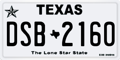 TX license plate DSB2160