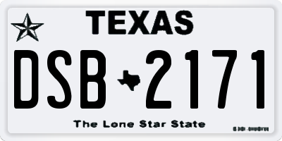 TX license plate DSB2171