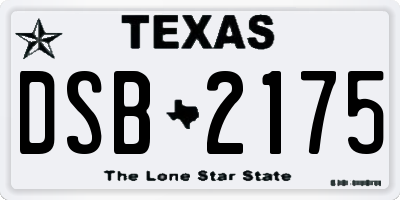 TX license plate DSB2175
