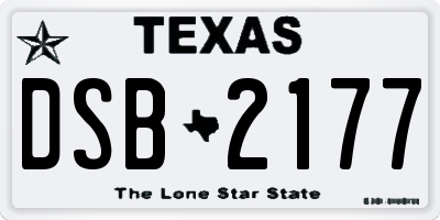 TX license plate DSB2177