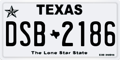 TX license plate DSB2186