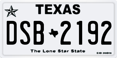 TX license plate DSB2192