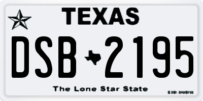 TX license plate DSB2195