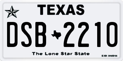 TX license plate DSB2210