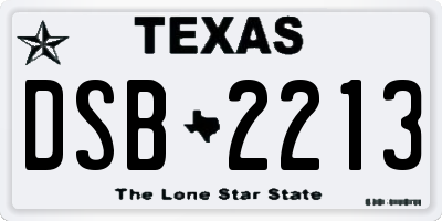 TX license plate DSB2213