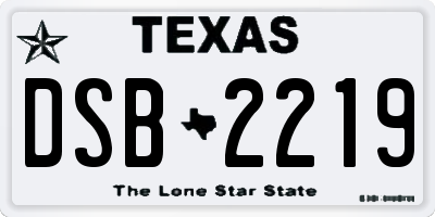 TX license plate DSB2219