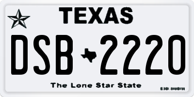TX license plate DSB2220
