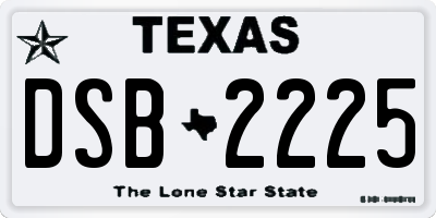 TX license plate DSB2225