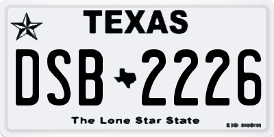 TX license plate DSB2226
