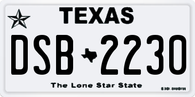 TX license plate DSB2230
