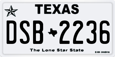 TX license plate DSB2236