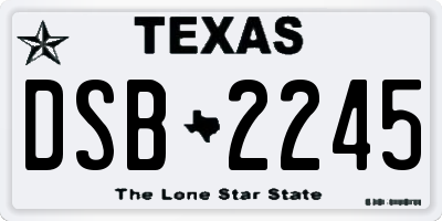 TX license plate DSB2245