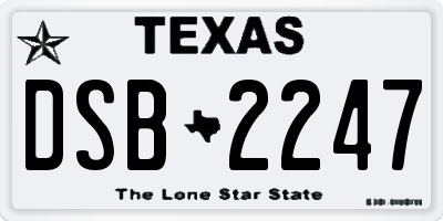 TX license plate DSB2247