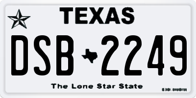 TX license plate DSB2249