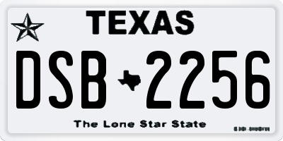 TX license plate DSB2256