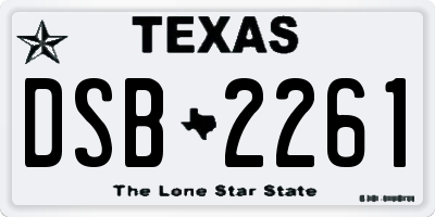 TX license plate DSB2261