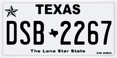 TX license plate DSB2267
