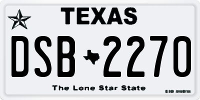 TX license plate DSB2270