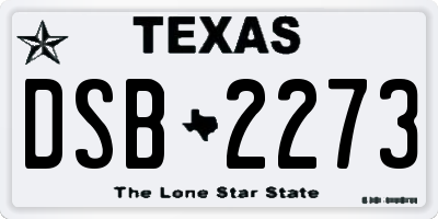 TX license plate DSB2273