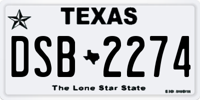 TX license plate DSB2274
