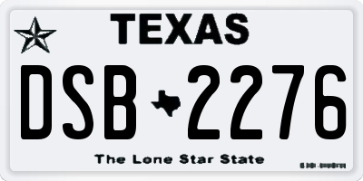 TX license plate DSB2276