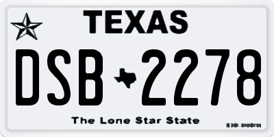 TX license plate DSB2278