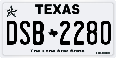 TX license plate DSB2280