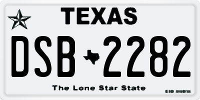 TX license plate DSB2282