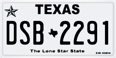 TX license plate DSB2291