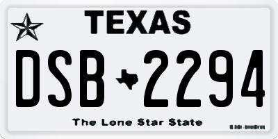 TX license plate DSB2294