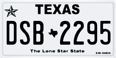 TX license plate DSB2295