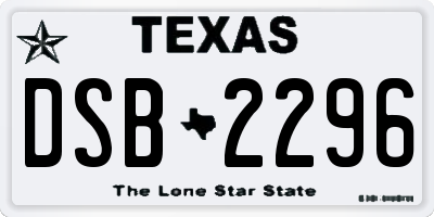 TX license plate DSB2296