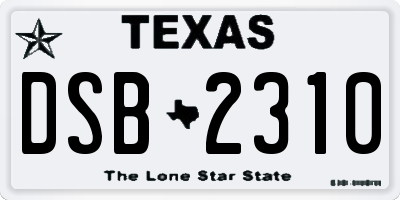 TX license plate DSB2310