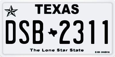 TX license plate DSB2311