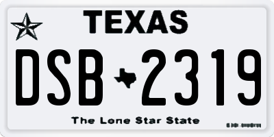 TX license plate DSB2319