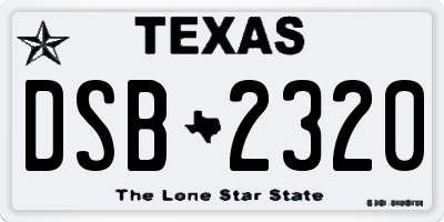 TX license plate DSB2320